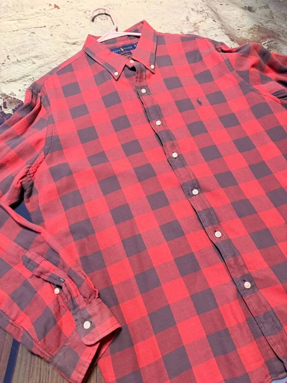 Polo by Ralph Lauren Red and Dark Plaid Button-Down Shirt